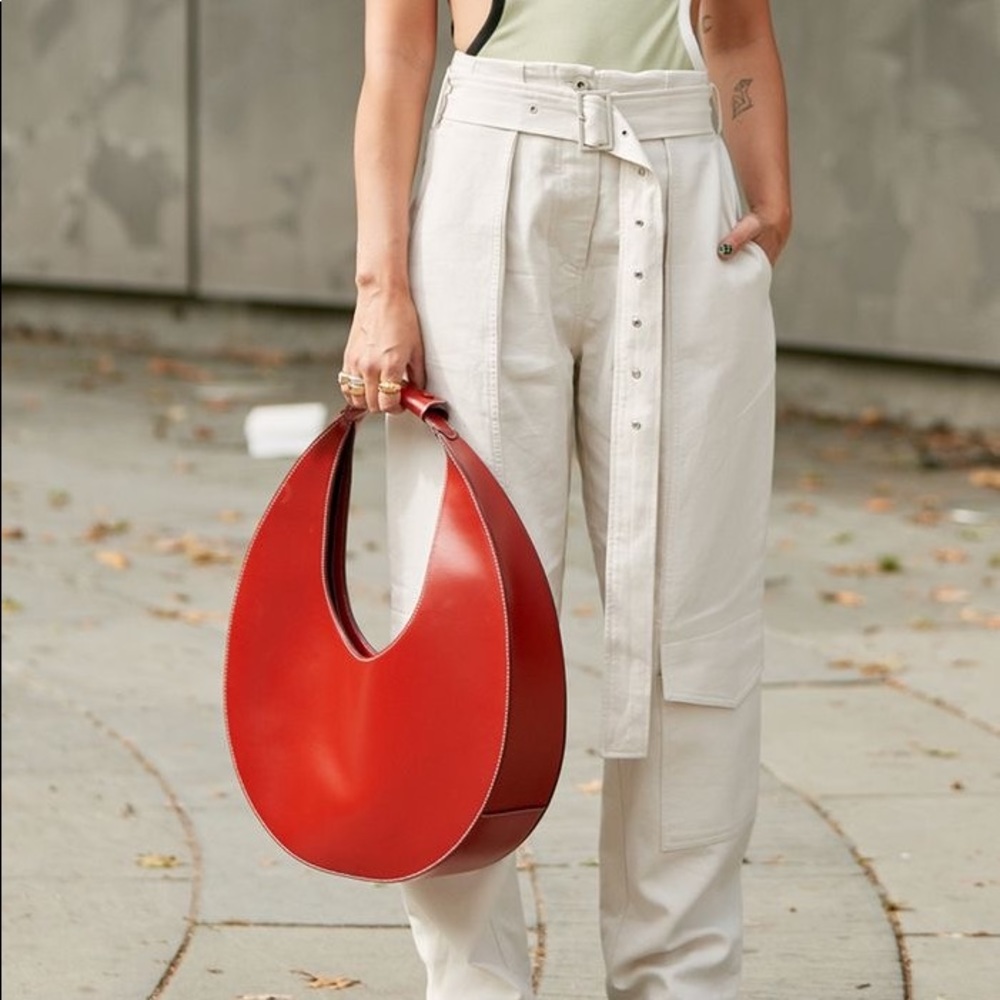STAUD Large Moon Bag in Cognac - Includes Dust Bag - Picture 9 of 13
